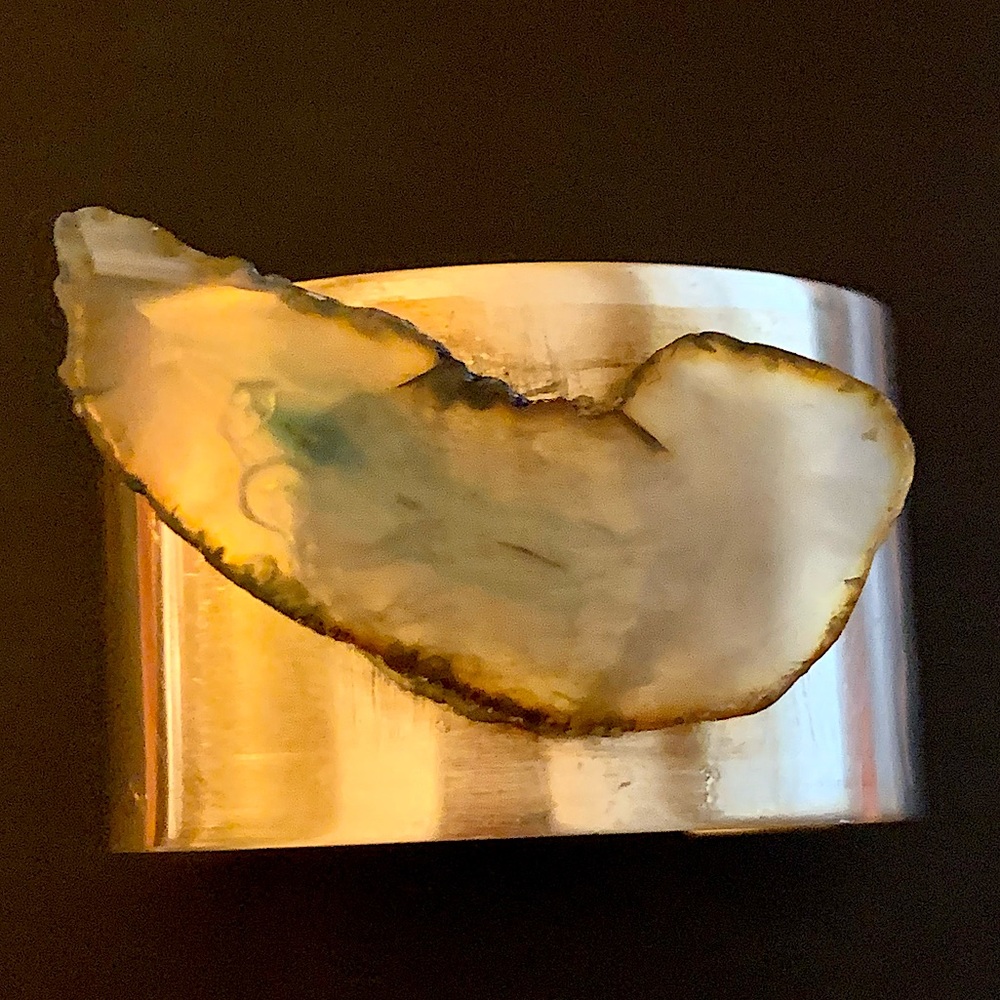 Slice of Geode Brass Cuff Bracelet